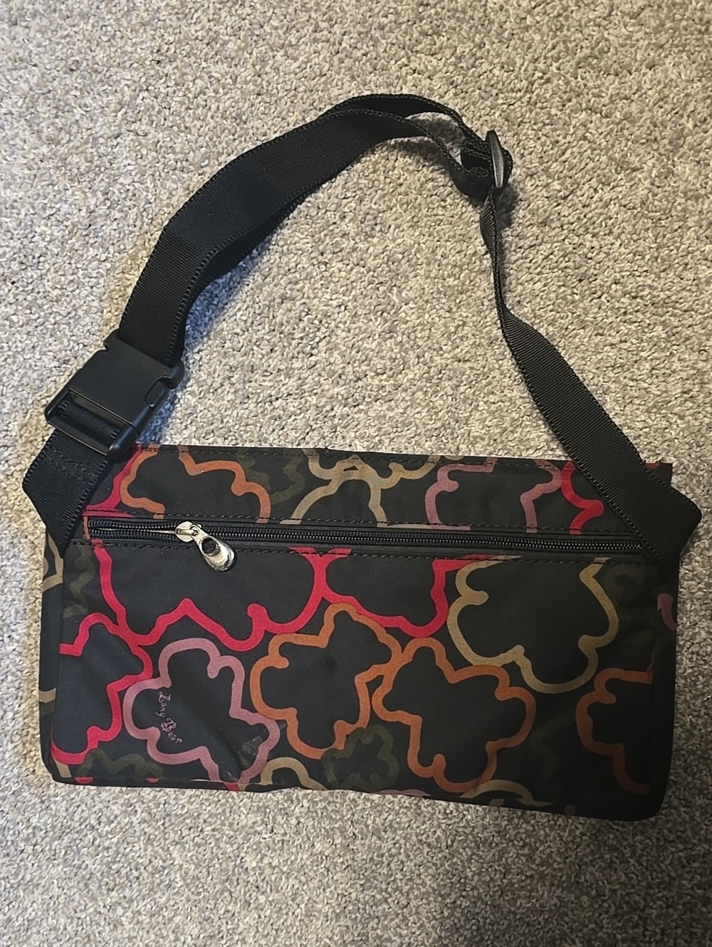 Fanny Pack in Black with Orange & Bear Accents - Picture 4 of 5